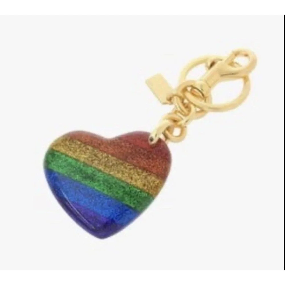 Coach Heart Rainbow Coin Purse NEW